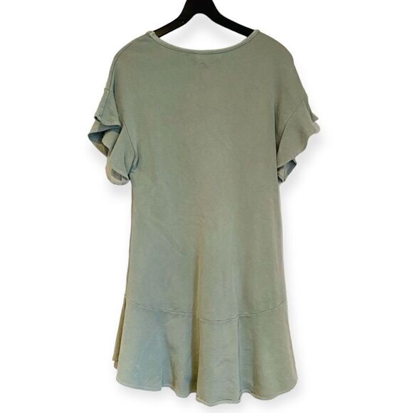 Anthropologie Saturday/Sunday Greenish Odette Ruffle Sleeve Dress Size XS - Picture 2 of 11